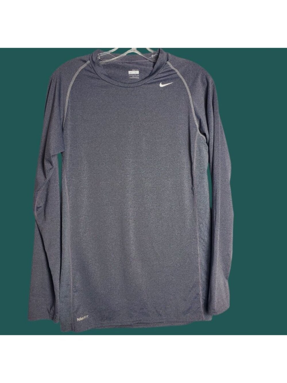 Nike Pro Fit Dry Long Sleeve Performance Shirt Gray XLarge - Picture 2 of 13